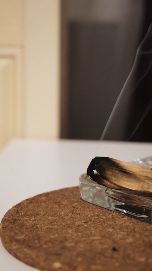 Close up of Smoke Coming from Palo Santo