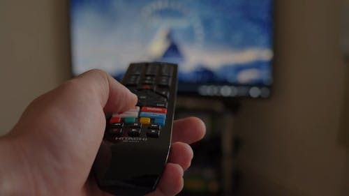 A Person using Remote Control Switching the Television