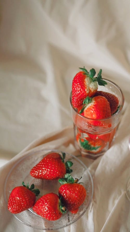 Strawberries in Clear Glasses 