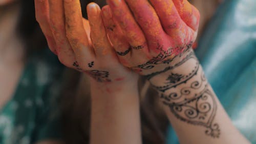 Woman with Tattoo on Hands