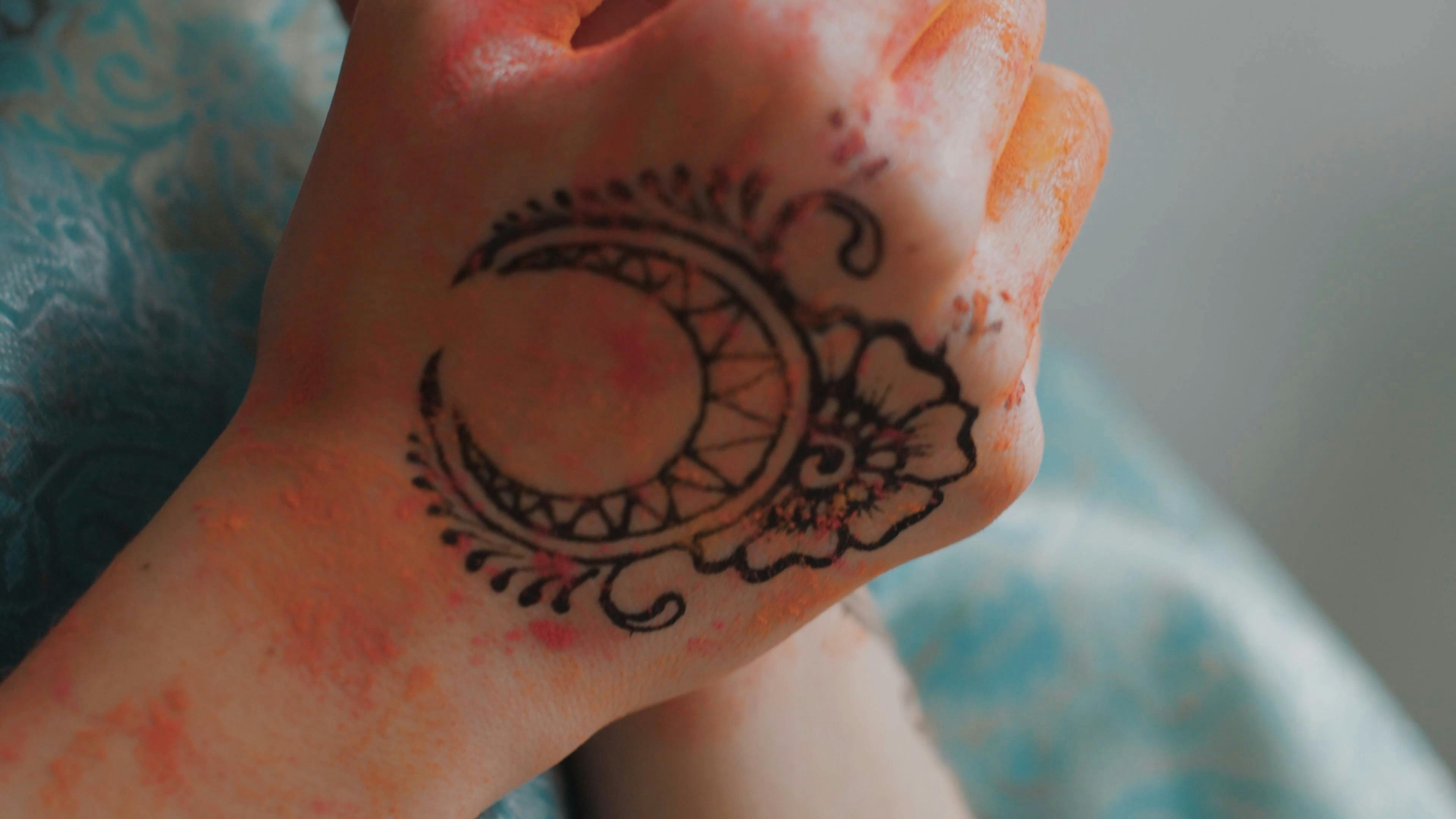 Small Henna Mandala Flower Temporary Tattoo Sun Moon Body Arm Chest Art  Black Tattoo Girls Hands Makeup Tip Tatoo Sticker Women  Temporary Tattoos   AliExpress