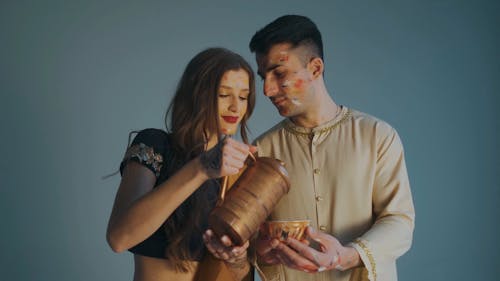 Woman Pouring Thandai