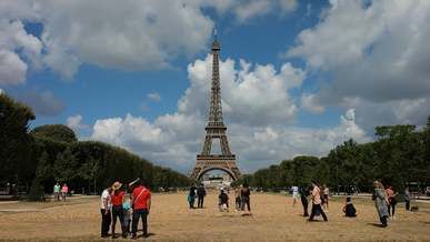 people in the champ de mars park