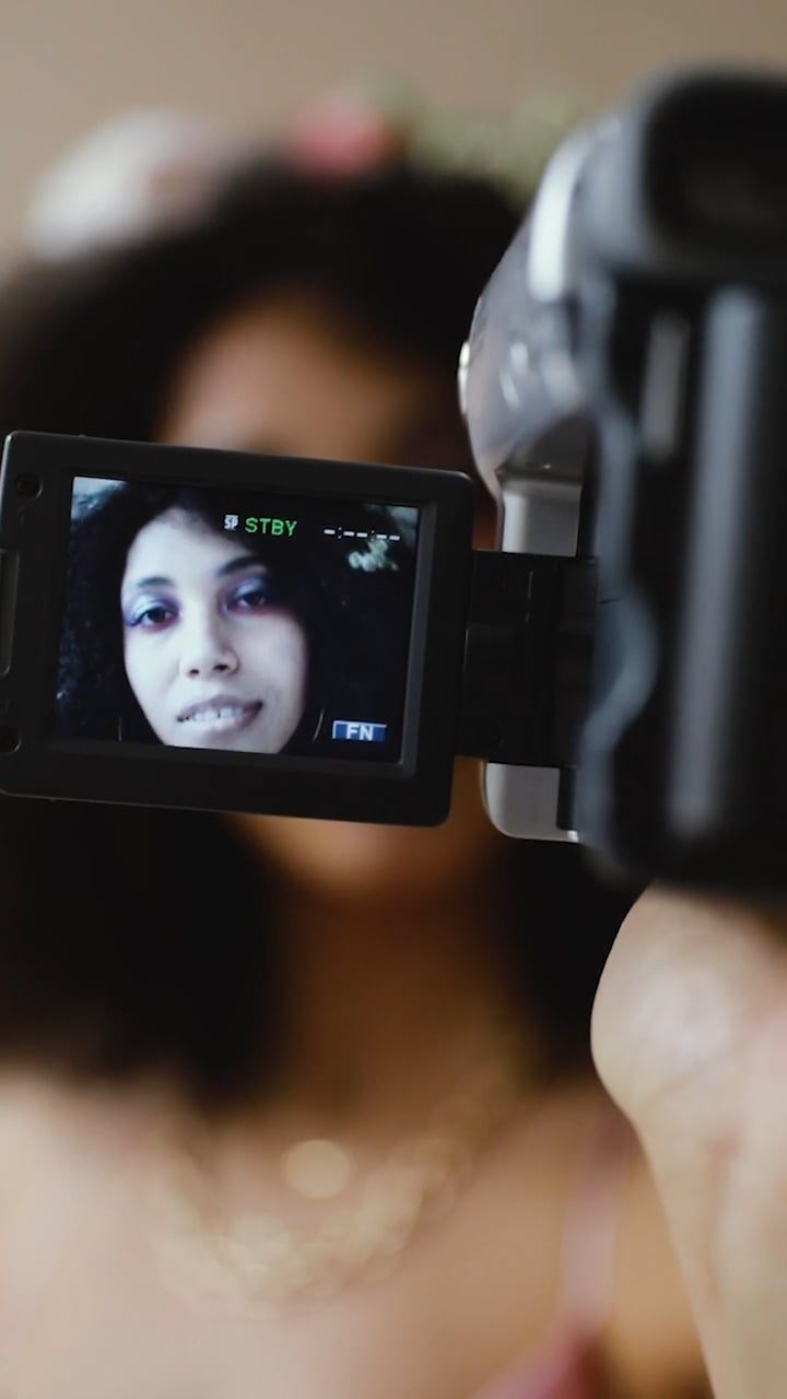 Close-Up View of a Woman Filming Herself Free Stock Video Footage ...