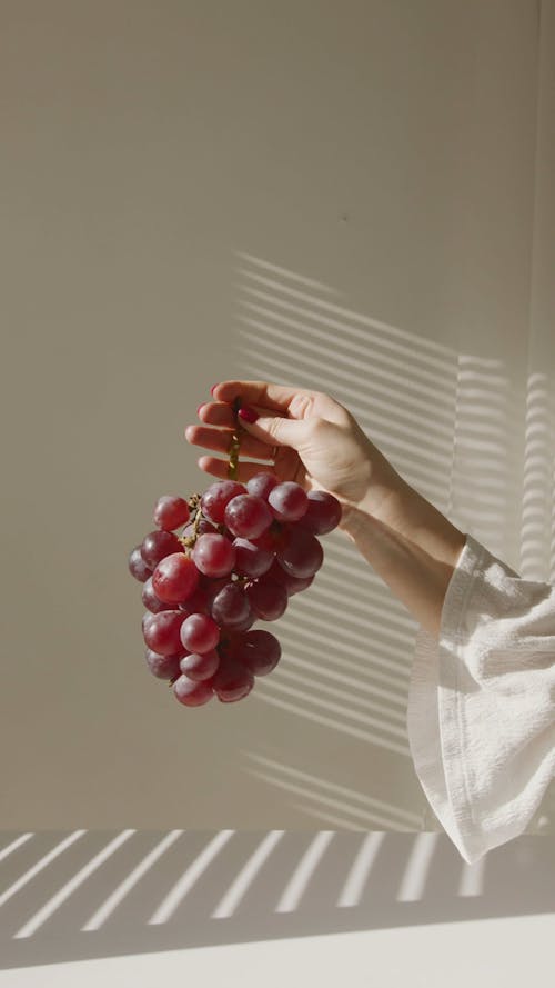 Person Holding a Bunch of Grapes
