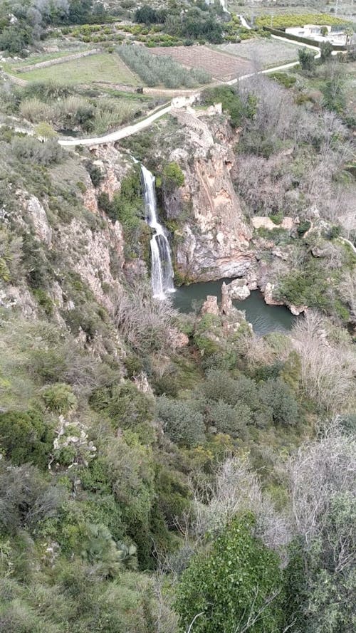 Drone Shot of a Waterfall