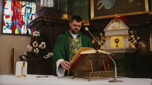 Priest Reading the Liturgical Book