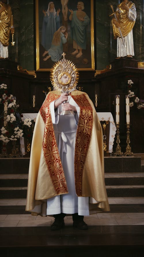 Priest in Front of an Altar