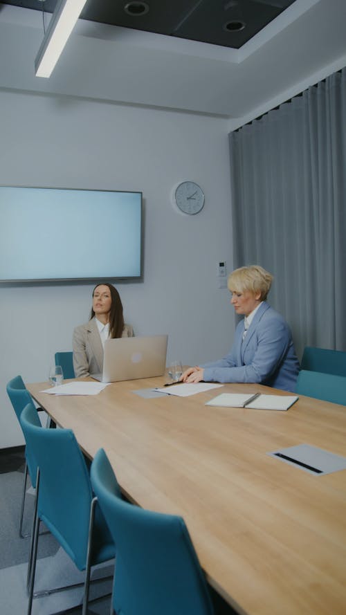 Businesswomen Shaking Hands at a Meeting