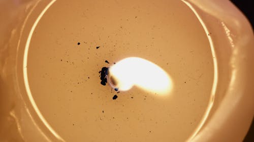 A Close-Up of a Burning Candle