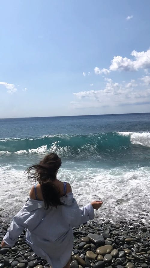 A Woman Enjoying the Beach