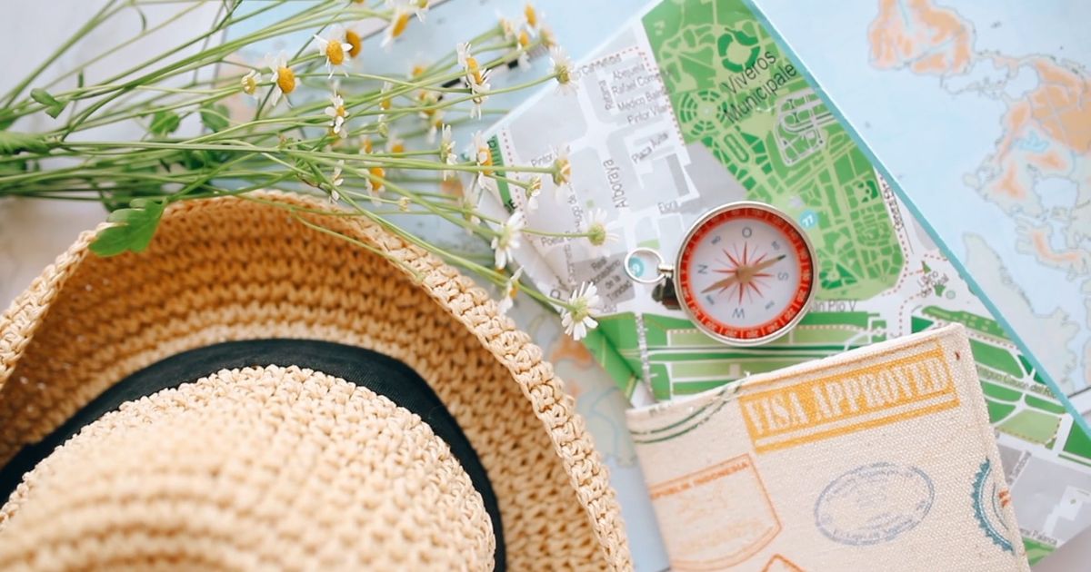 a compass and paper map 7235653