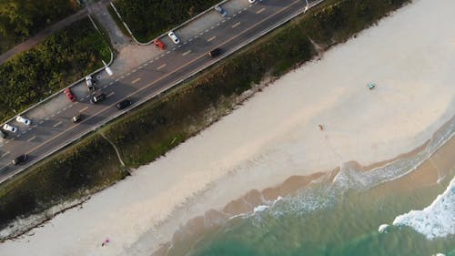 Drone Shot of Road Near Coastline