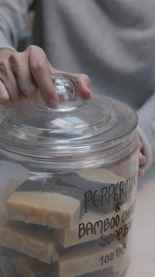 Soap in a Glass Container