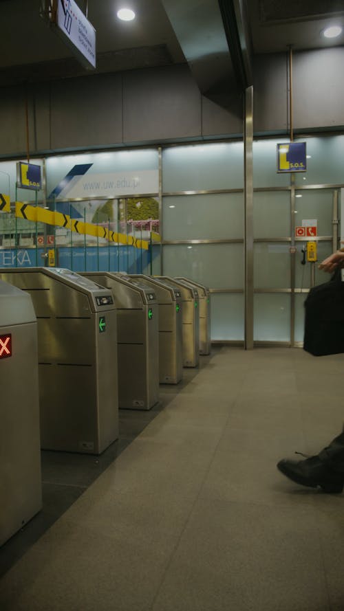 Adult Man Walking Into Station