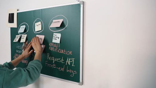 Sorting Sticky Notes on a Chalkboard