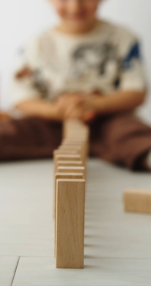 Little Boy Playing Domino