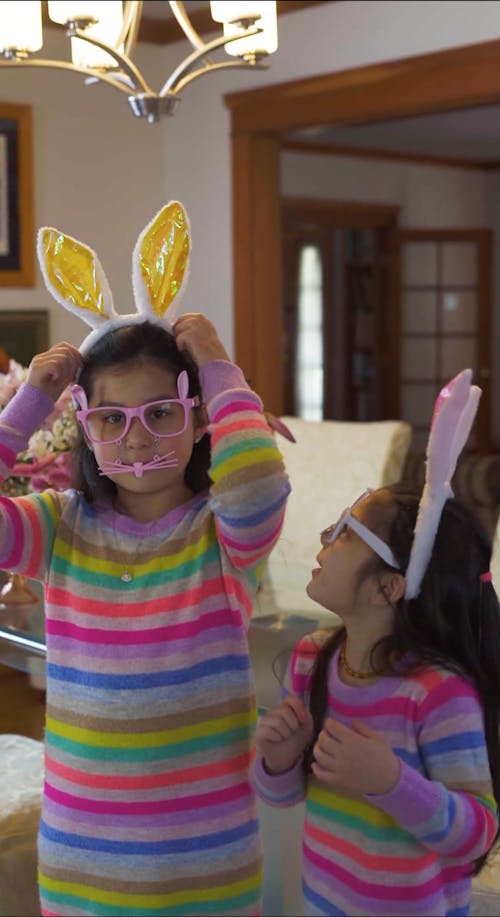 Sisters Wearing Bunny Ears