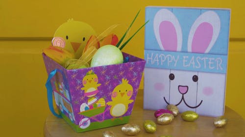 Easter Decorations Over A Table