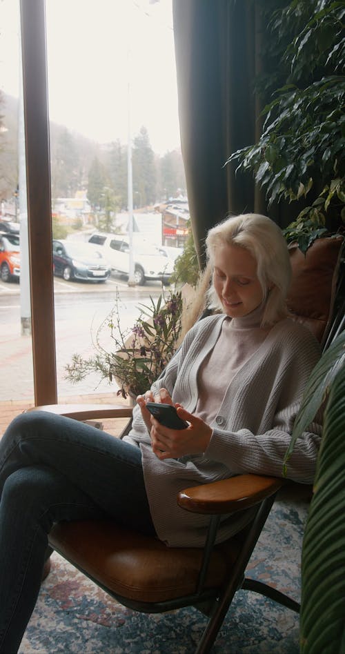 Woman Using a Smartphone