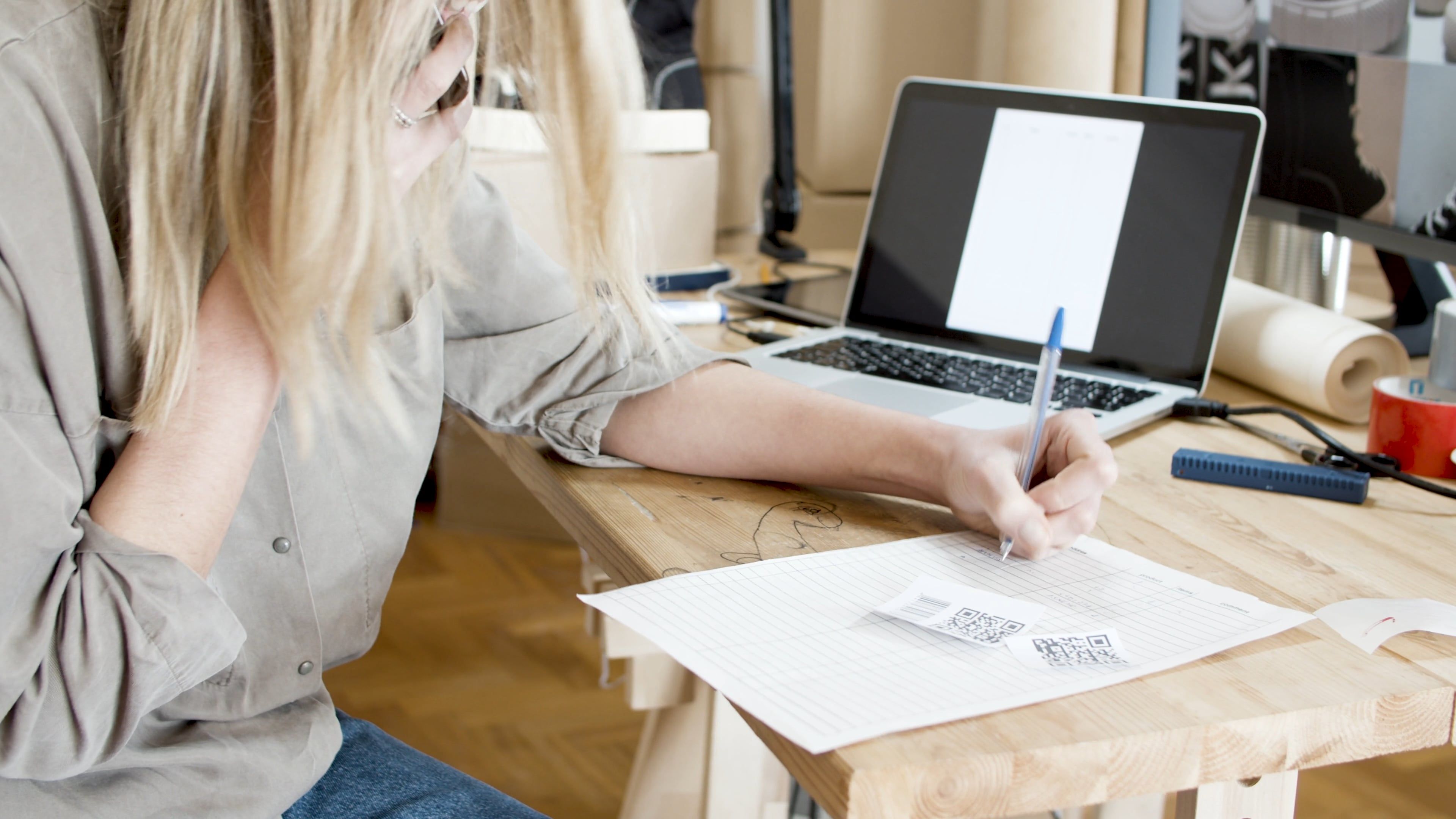 Woman Writing Orders while on the Phone Free Stock Video Footage ...