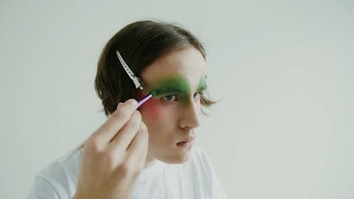 Person Applying Eyeshadow