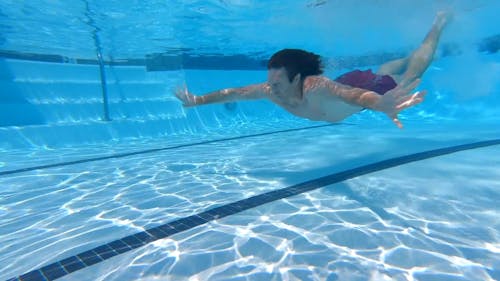 A Man Swimming Underwater