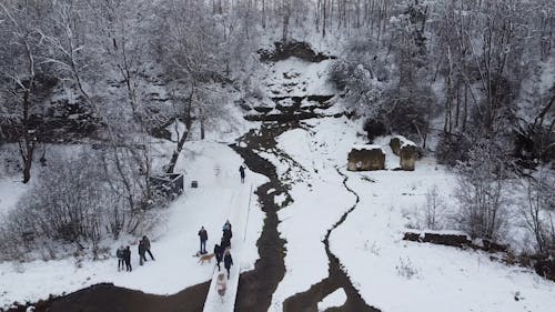 Drone of Frosty River