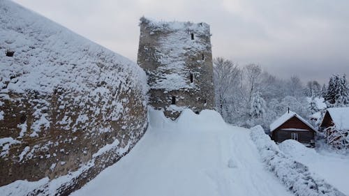 Drone Footage of Frosty Weather in the City