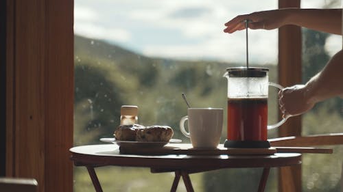 Pouring Brewed Coffee