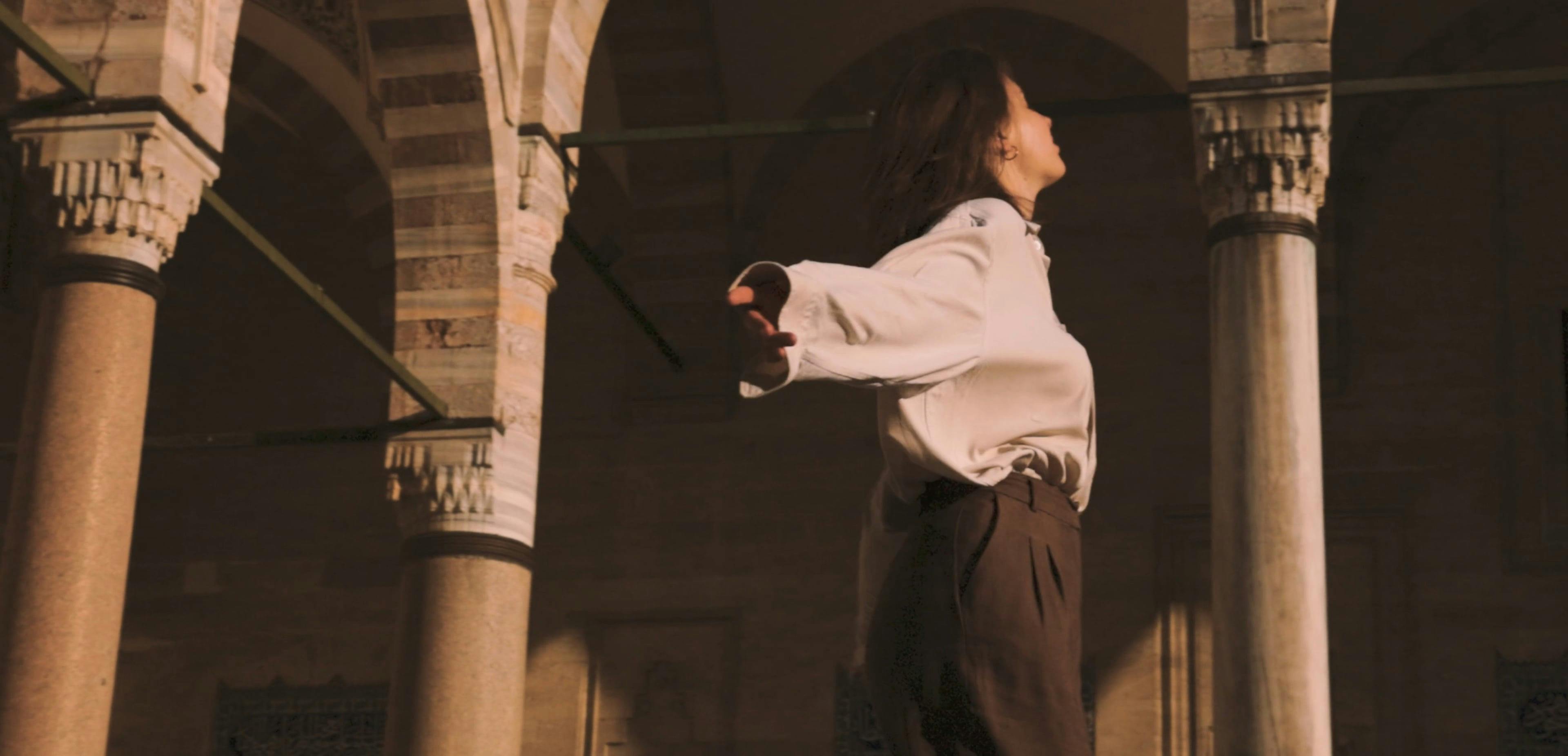 A Woman Spinning with Her Eyes Closed Free Stock Video Footage, Royalty