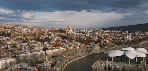 Drone Footage of Cityscape