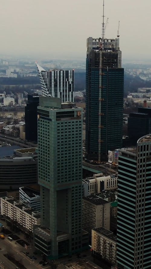 Aerial Footage Of The City's Business Center