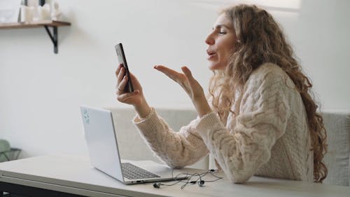 Woman at Home on Videocall