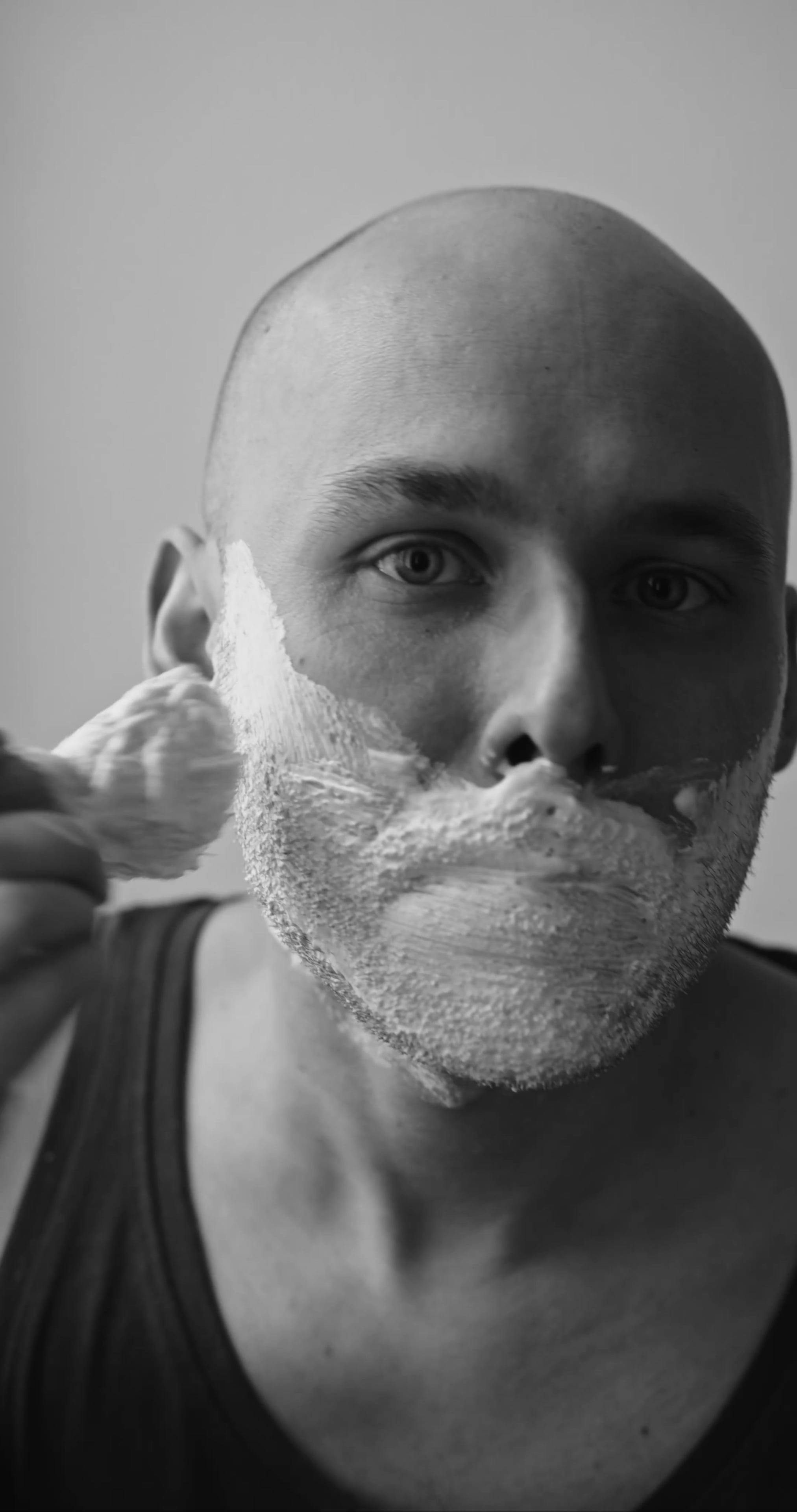 Man Applying Shaving Cream on his Face Free Stock Video Footage, RoyaltyFree 4K & HD Video Clip