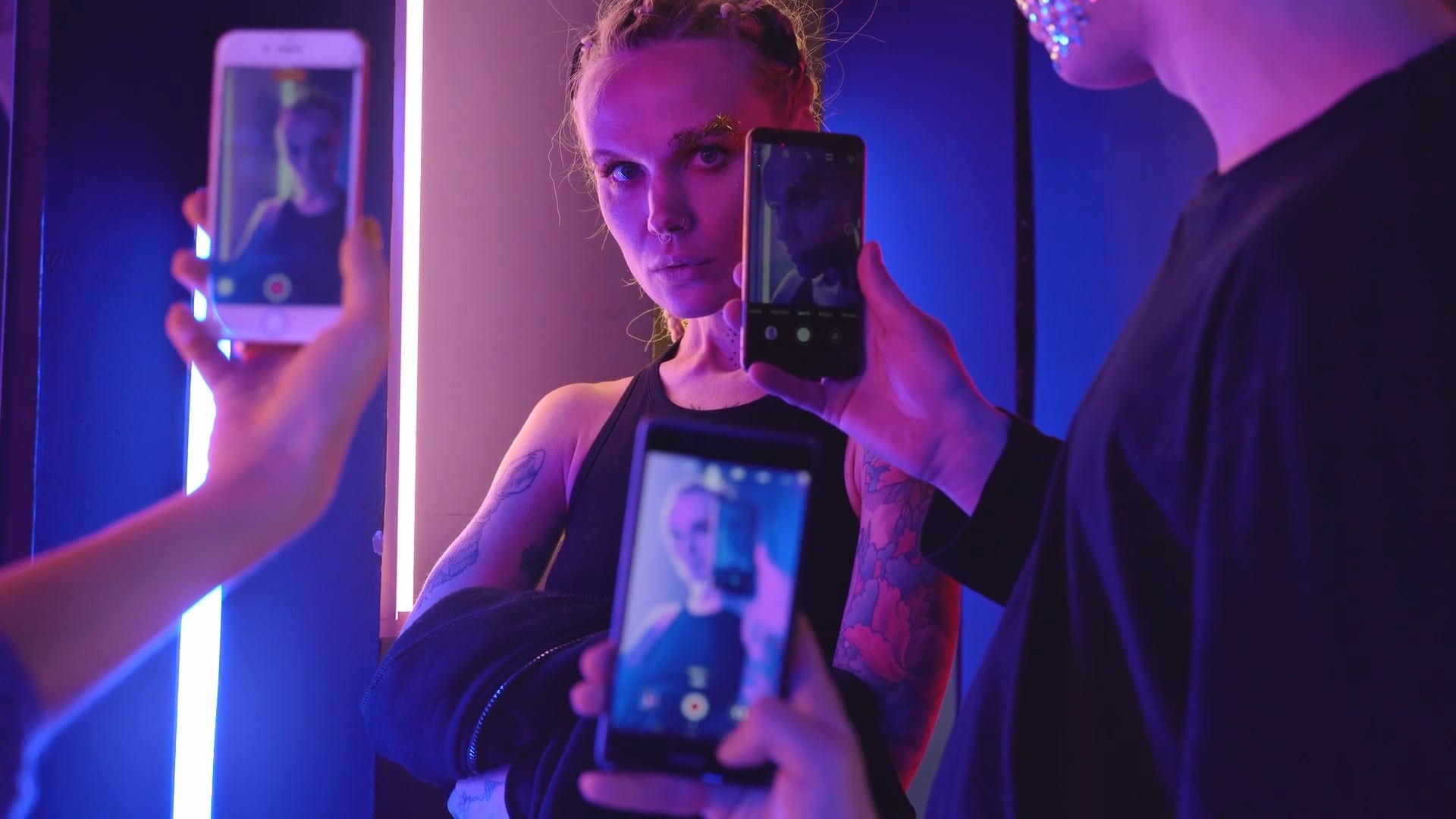 Model Posing in Front of Smartphones Free Stock Video Footage, Royalty ...