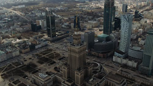 The Palace Of Culture And Science Building In Warsaw Central Square