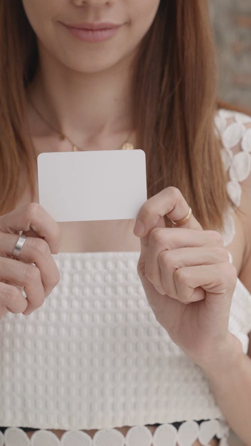 Close Up Video of a Blank White Card