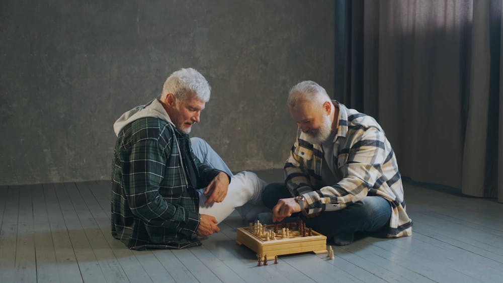 Elderly Men Playing Chess · Free Stock Video