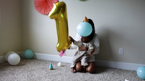 Mother and Child Celebrating Birthday