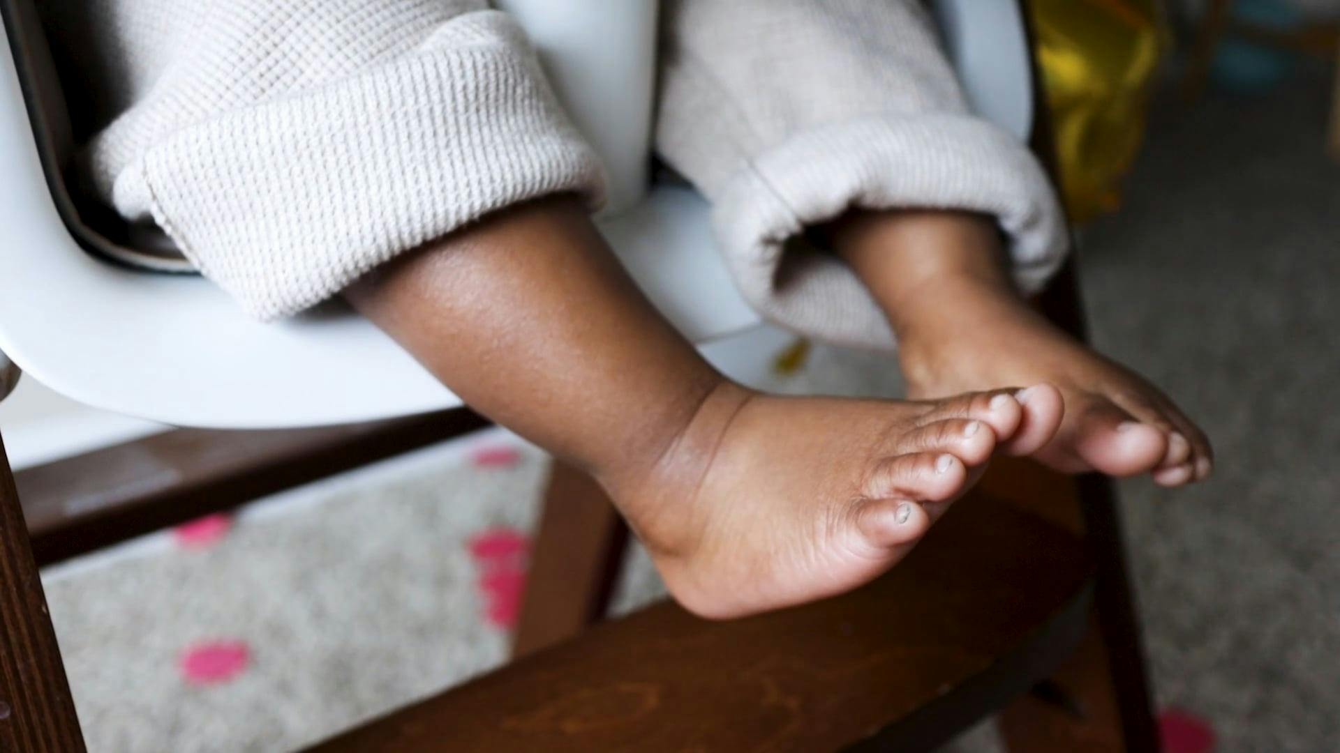 Close Up View of a Baby's Feet · Free Stock Video