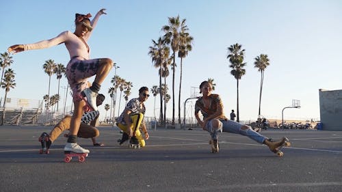 A Photoshoot of a Roller Skating Group