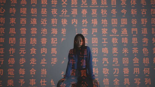 A Model Posing with Projection of Chinese Characters