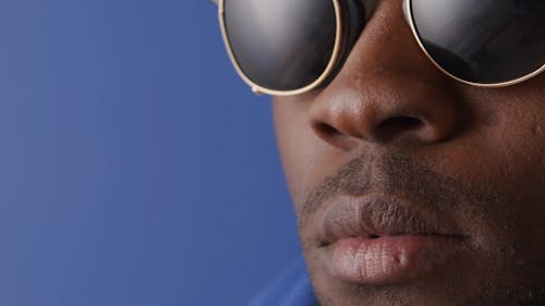 Closeup Male Face With Eyeglasses