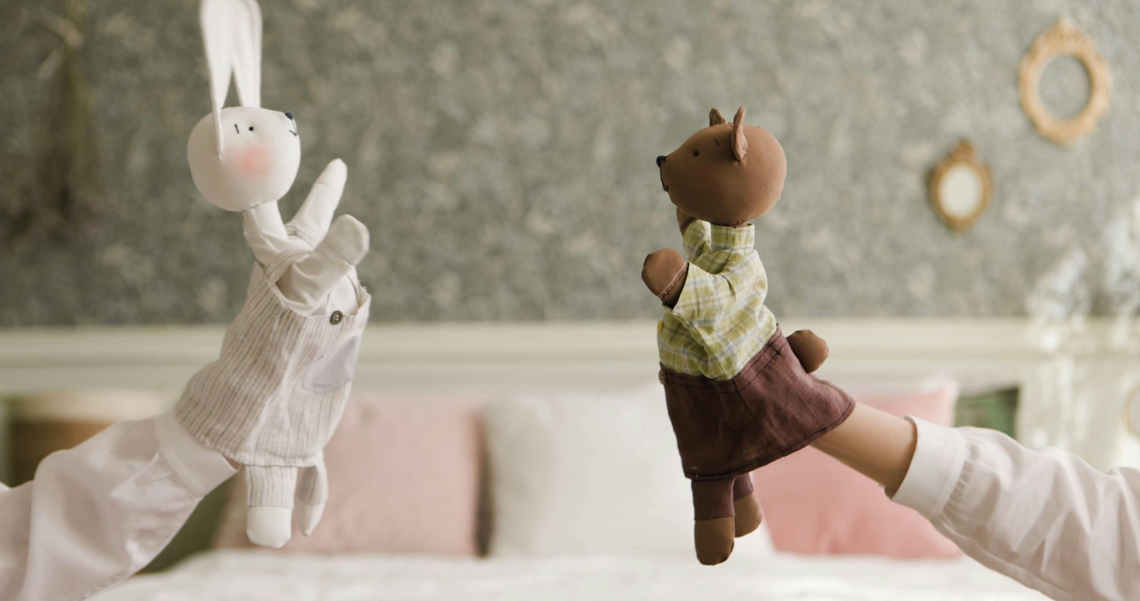 Hand Puppets Greeting Each Other · Free Stock Video