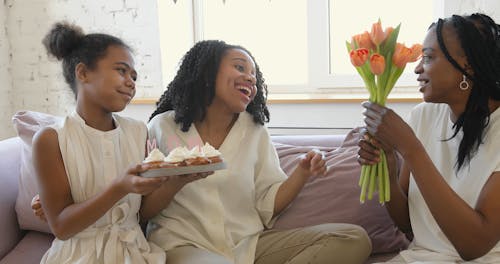 Family Celebrating Mother's Day