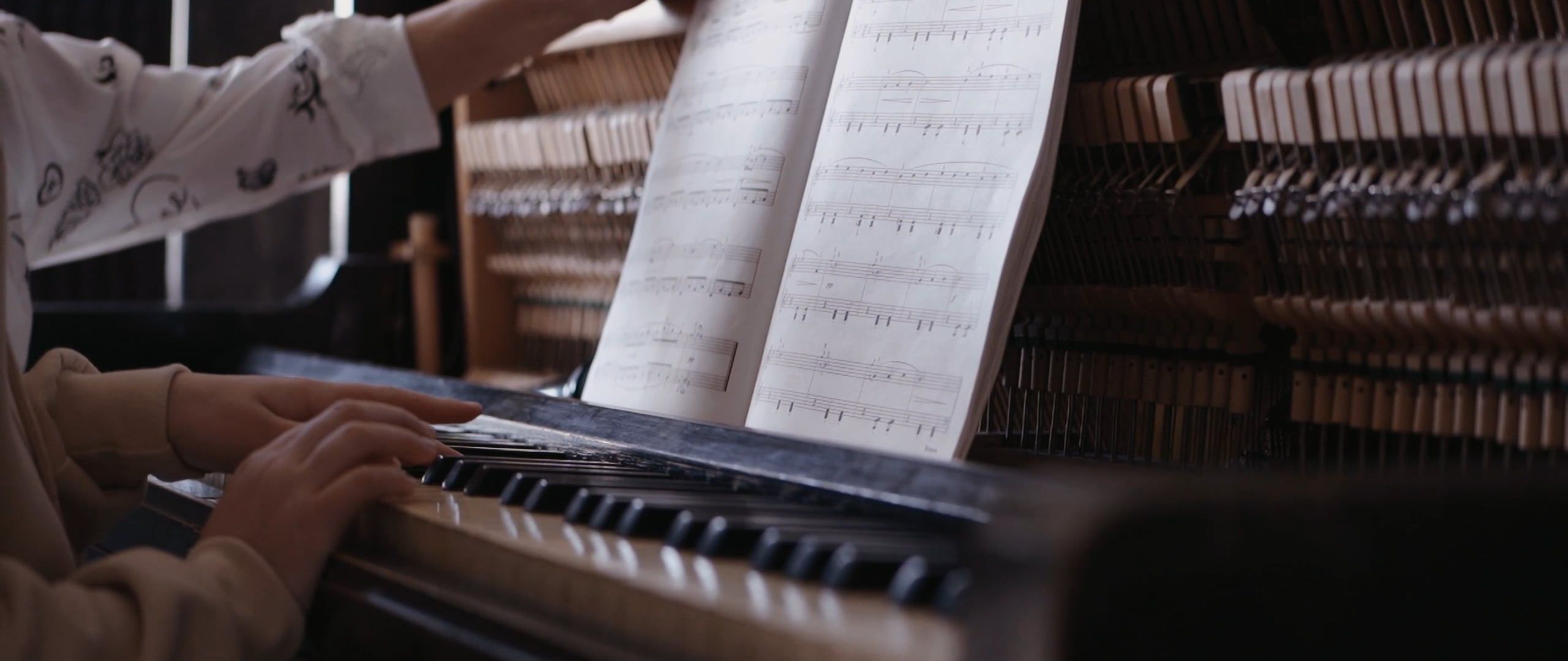 A Student Learning How To Play The Piano Free Stock Video