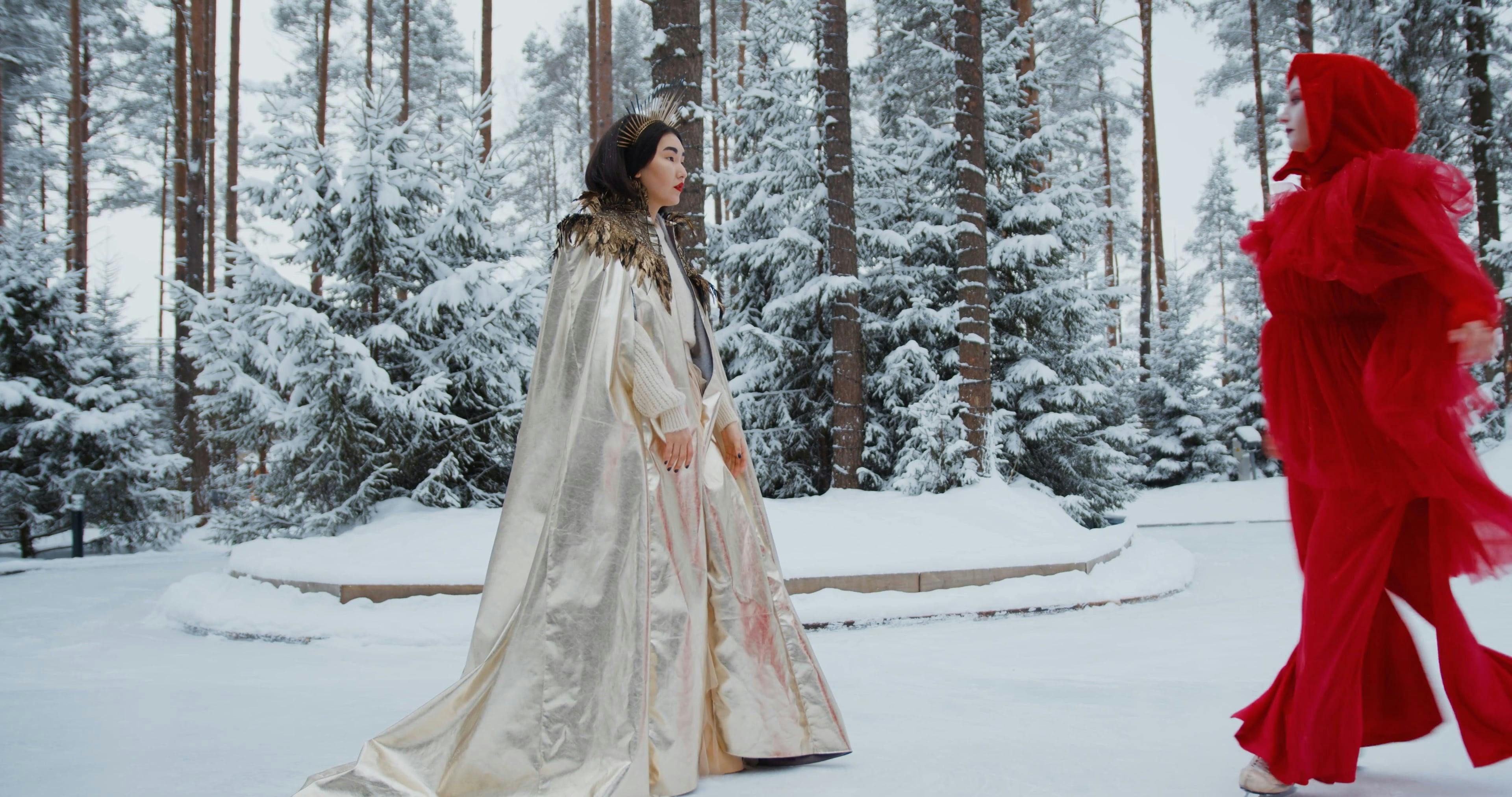 Women in Costumes Figure Skating Free Stock Video Footage, Royalty-Free