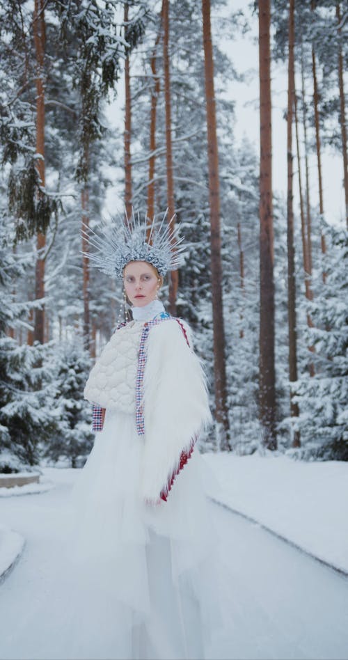 Woman wearing Costume in Forest