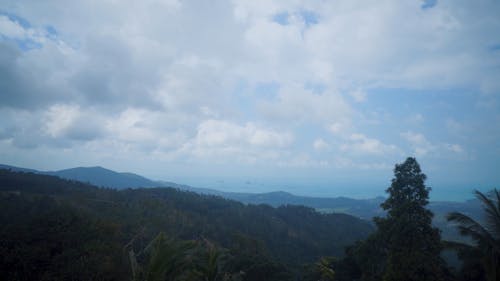 Clouds Floating Over the Mountains